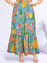 MAXIVESTIDO ESCOTE CORAZÓN ESTAMPADO ACERO