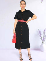 MAXIVESTIDO CAMISERO CON PINZAS
