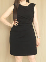 VESTIDO CORTO DRAPEADO NEGRO