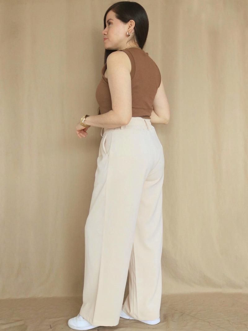 PANTALÓN PALAZO CON ELÁSTICO