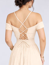 MAXIVESTIDO TIRAS MANGA CAIDA (OUTLET)