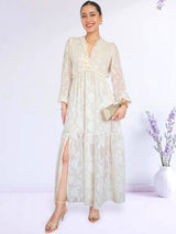 MAXIVESTIDO FULL BOBOS CREMOSO