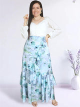 MAXIFALDA VUELOS PEQUEÑOS ESTAMPADO GRIS