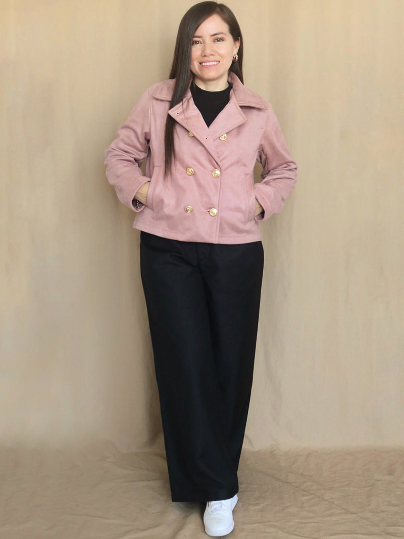 ABRIGO CORTO BOTONES CON POLAR