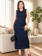 MAXIVESTIDO TEJIDO ONDAS