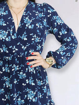 VESTIDO CORTO BOBO CENTRAL ESTAMPADO AZUL