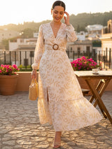 MAXIVESTIDO HEBILLA ESTAMPADO IVORY