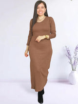 MAXIVESTIDO RIB BOTONES COSTADO