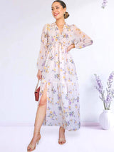 MAXIVESTIDO FULL BOBOS FLORES LILAS
