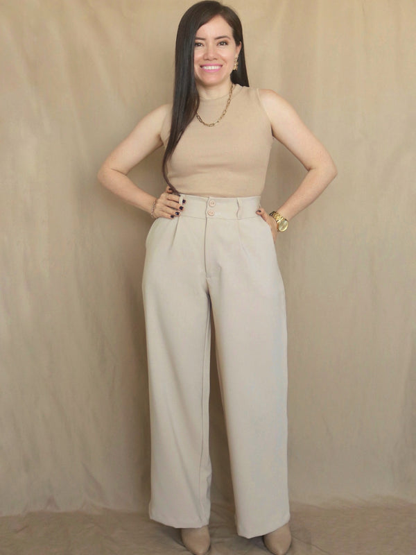 PANTALÓN PALAZO CON ELÁSTICO