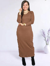 MAXIVESTIDO RIB BOTONES COSTADO