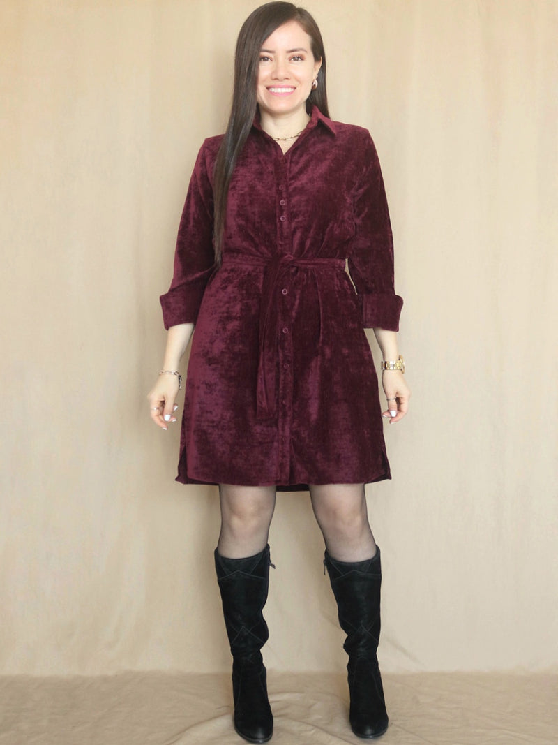 VESTIDO CORTO CAPA CAMISERO GAMUZADO