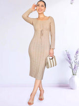 VESTIDO MIDI CUELLO CUADRADO IMPORTADO