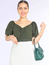 BLUSA CON REGULADOR MANGA CORTA