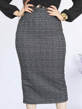 FALDA MIDI TWEED
